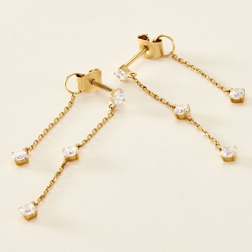 Bijoux D'oreilles Or Jaune Eclat D'etoile Oxyde De Zirconium - Ear cuffs Femme | Histoire d’Or