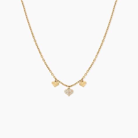 Collier Cheri Argent Dor&eacute; A L'Or 750/1000 Oxyde De Zirconium - Colliers Femme | Histoire d&rsquo;Or