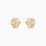 Boucles D'oreilles Puces Or Jaune Afua Diamants - Clous d'oreilles Femme | Histoire d&rsquo;Or
