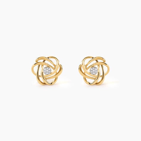 Boucles D'oreilles Puces Or Jaune Afua Diamants - Clous d'oreilles Femme | Histoire d&rsquo;Or