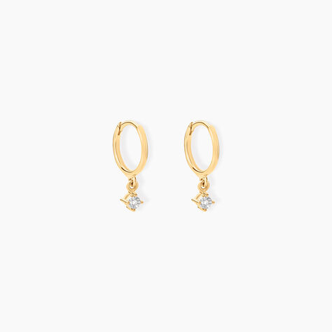 Créoles Racquel Or Jaune Diamant - Boucles d'oreilles créoles Femme | Histoire d’Or