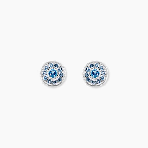 Boucles D'oreilles Puces Auxana Argent Blanc Oxyde De Zirconium - Boucles d'oreilles fantaisie Femme | Histoire d&rsquo;Or