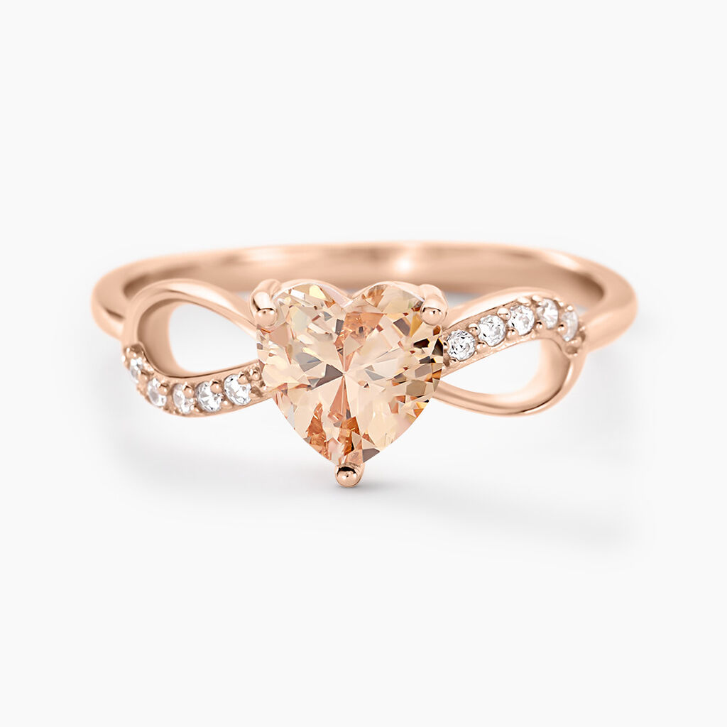 Bague Atieno Argent Rose Oxyde De Zirconium - Bagues solitaires Femme | Histoire d&rsquo;Or