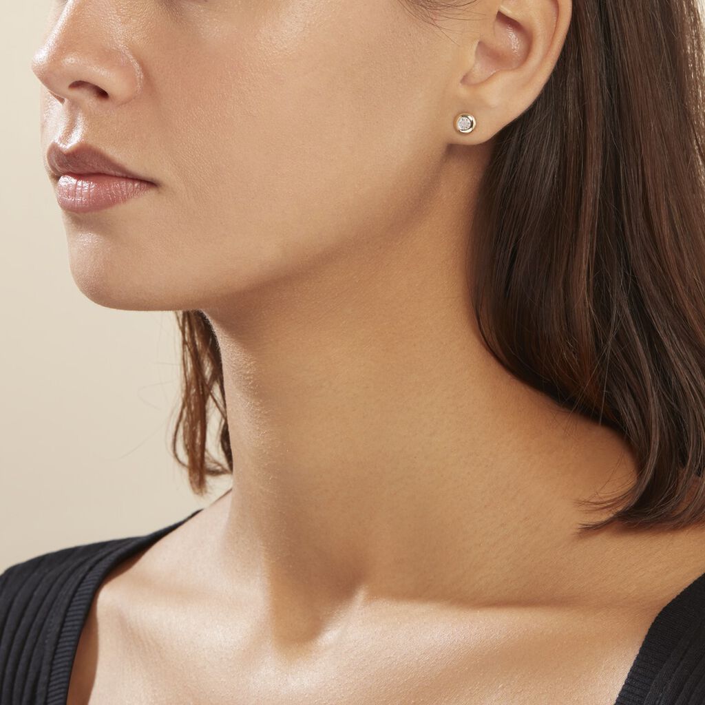 Boucles D'oreilles Puces Or Jaune Laurissa Diamants - Clous d'oreilles Femme | Histoire d’Or