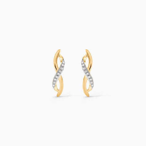 Boucles D'oreilles Puces Smina Or Jaune Diamant - Boucles d'oreilles pendantes Femme | Histoire d&rsquo;Or