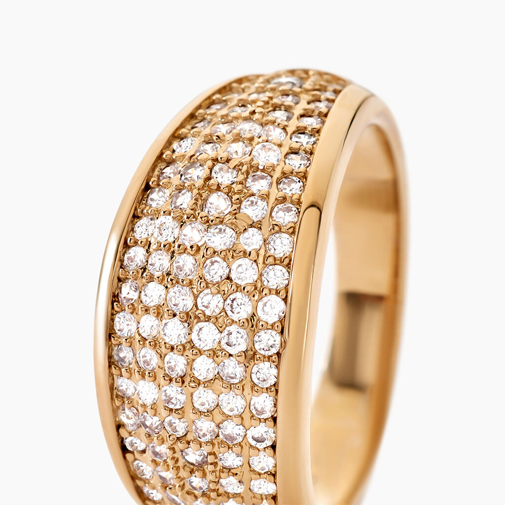 Bague Edenne Plaqué Or Jaune Oxyde De Zirconium - Bagues avec pierre Femme | Histoire d’Or