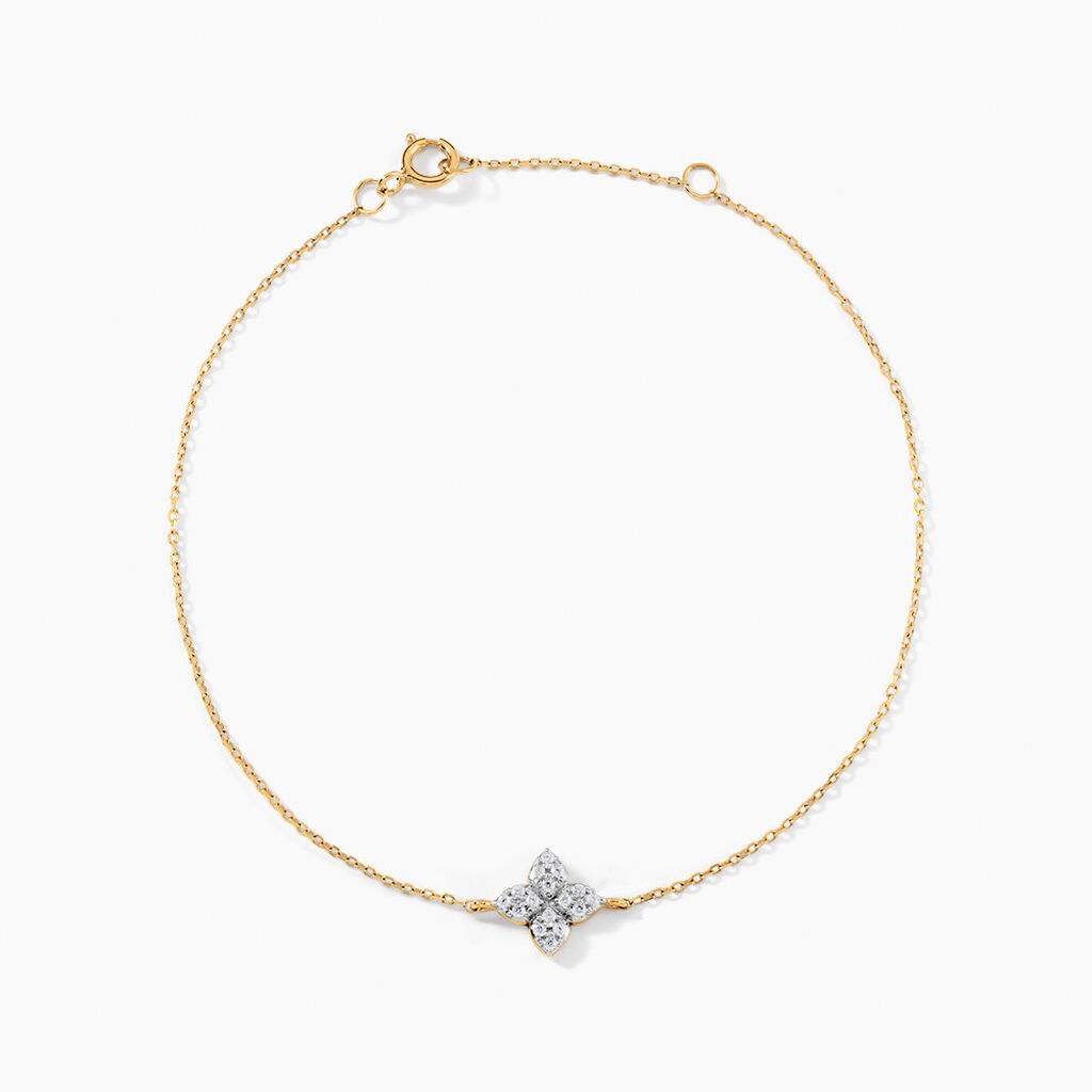 Bracelet Eclosion Precieuse Or Jaune Oxyde De Zirconium - Bracelets Femme | Histoire d&rsquo;Or