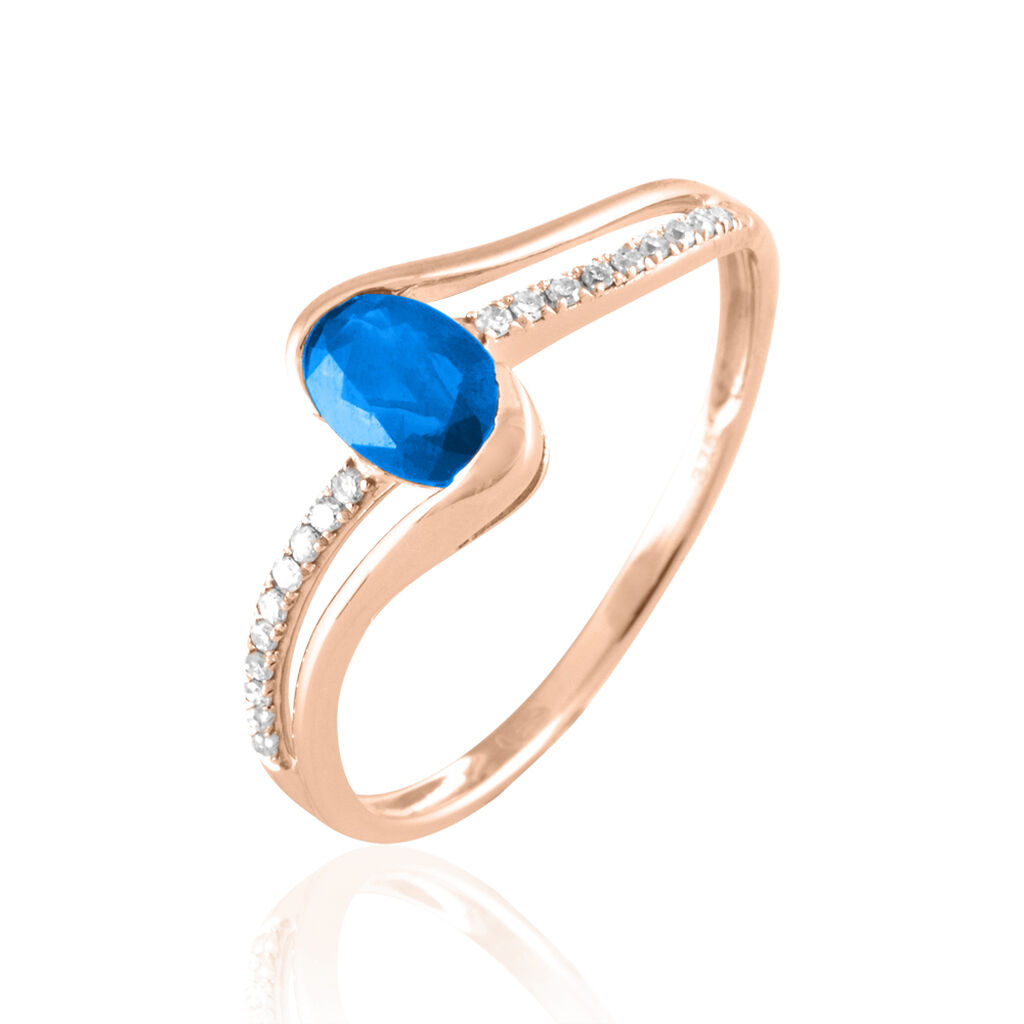 Bague Anja Or Rose Topaze Et Diamant - Bagues solitaires Femme | Histoire d’Or