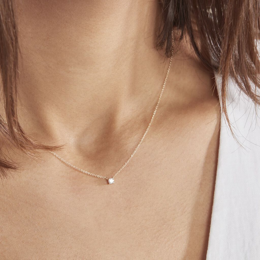 Collier Or Jaune Aphrodite Et Diamant - Colliers Femme | Histoire d’Or
