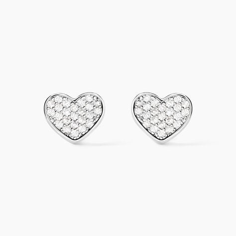 Boucles D'oreilles Puces Esperanza Argent Blanc Oxyde De Zirconium - Boucles d'oreilles fantaisie Femme | Histoire d&rsquo;Or