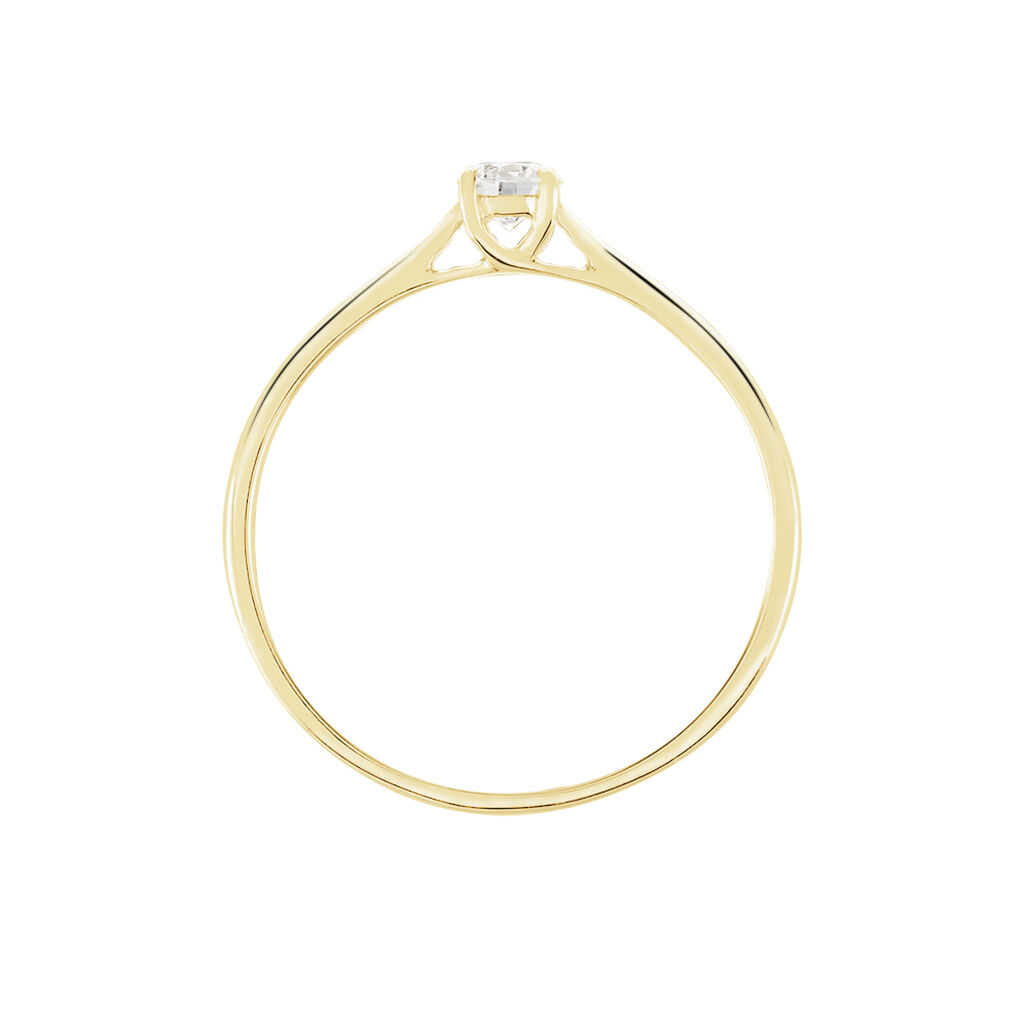 Bague Solitaire Or Jaune Fiona Diamant Synthetique - Bagues solitaires Femme | Histoire d’Or