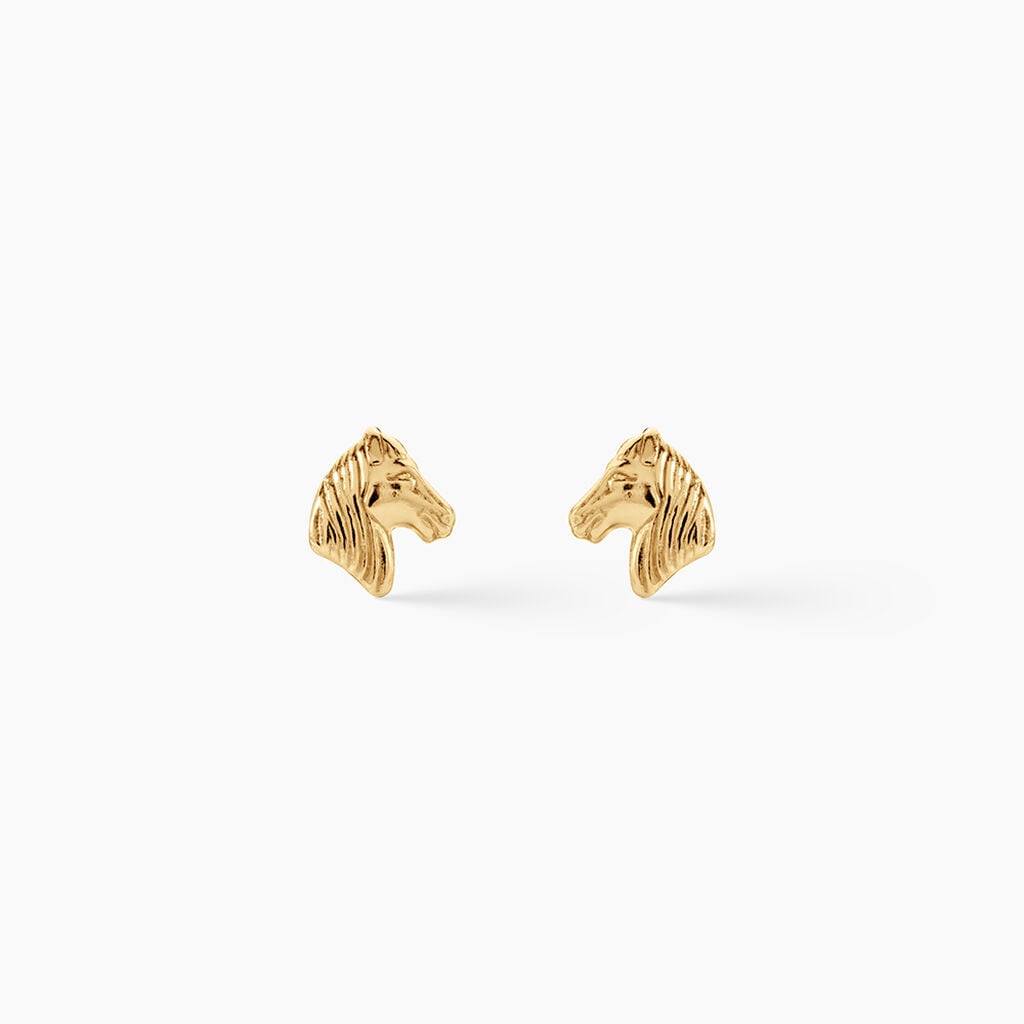 Boucles D'Oreilles Puces Freyia Argent Dor&eacute; A L'Or 750/1000 - Boucles d'oreilles fantaisie Femme | Histoire d&rsquo;Or