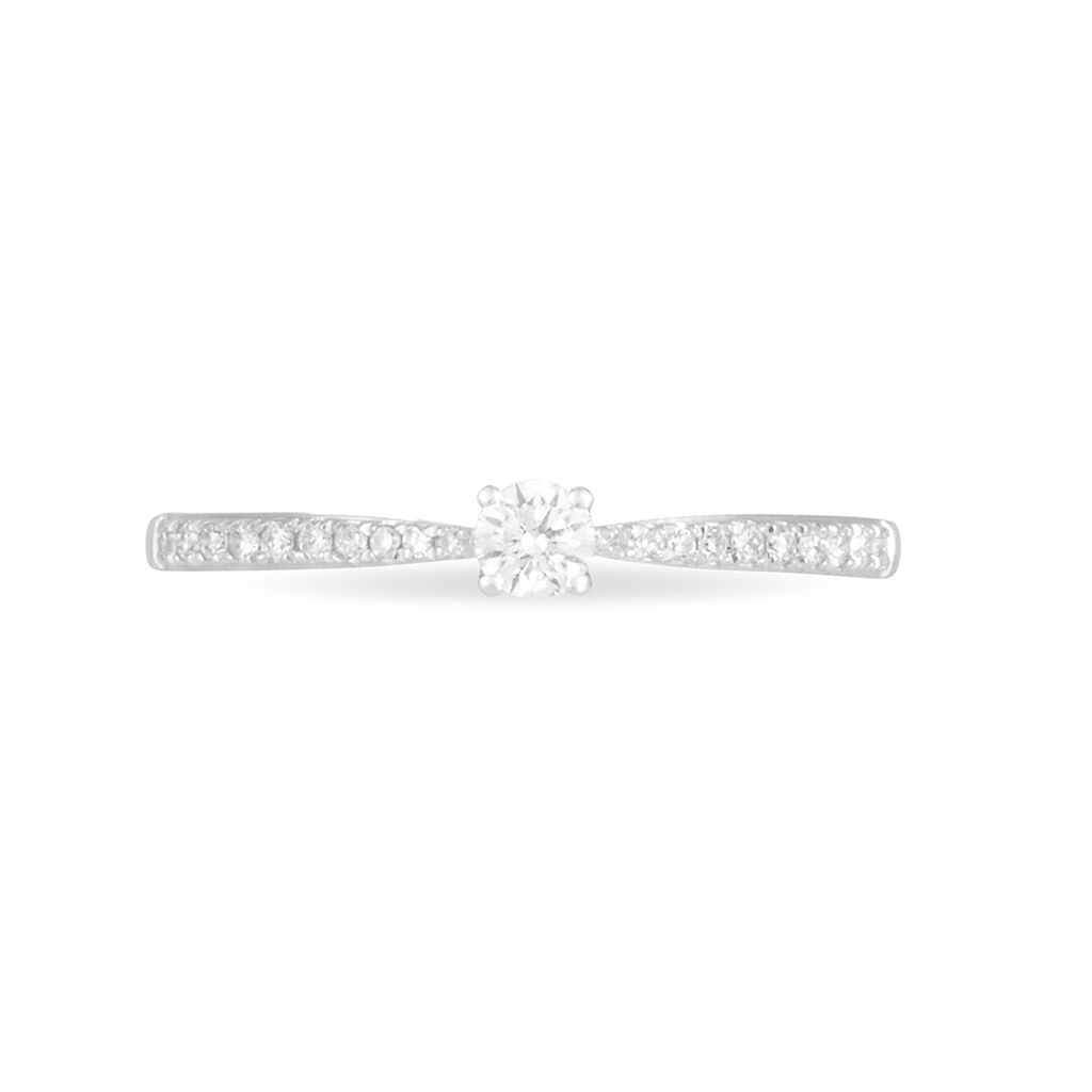 Bague Solitaire Laetitia Or Blanc Diamant - Bagues solitaires Femme | Histoire d’Or