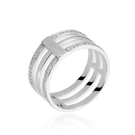Bague Kirsten Argent Blanc Oxyde De Zirconium - Bagues avec pierre Femme | Histoire d&rsquo;Or