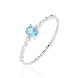 Bague Noria Or Blanc Topaze Et Oxyde De Zirconium - Bagues solitaires Femme | Histoire d’Or