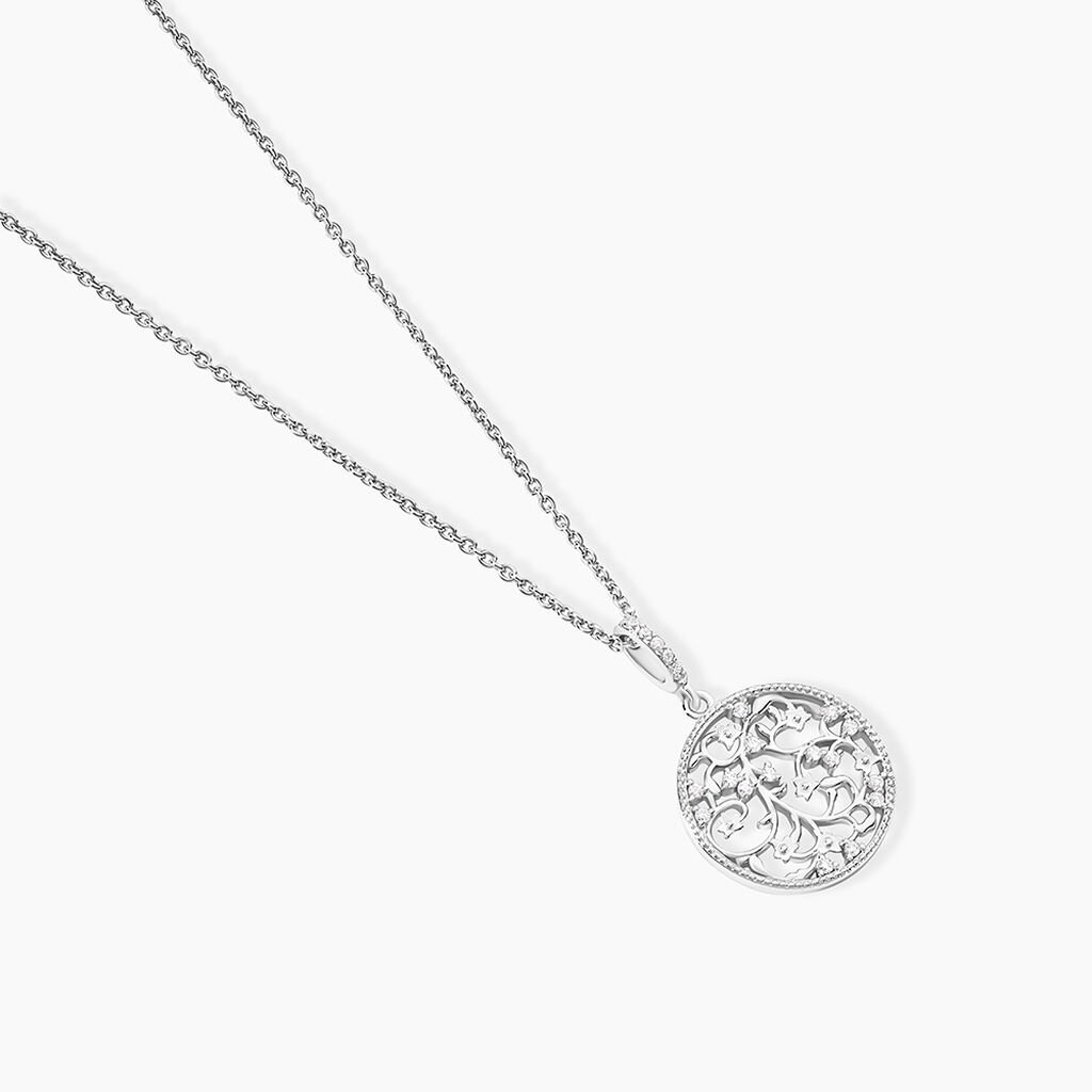 Collier Argent Plantain Oxydes De Zirconium - Colliers fantaisie Femme | Histoire d&rsquo;Or
