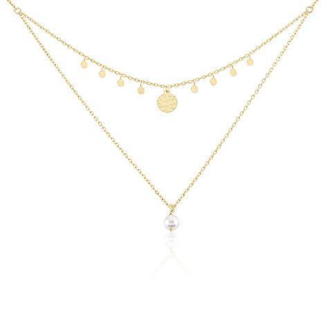 Collier Plaqué Or Jaune Aglaya Perle D'imitation - Colliers doubles et triples chaînes Femme | Histoire d’Or