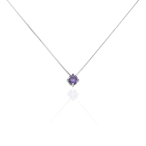 Collier Solitaire Argent Blanc Rio Santa Teresa Oxyde De Zirconium - Colliers fantaisie Femme | Histoire d&rsquo;Or