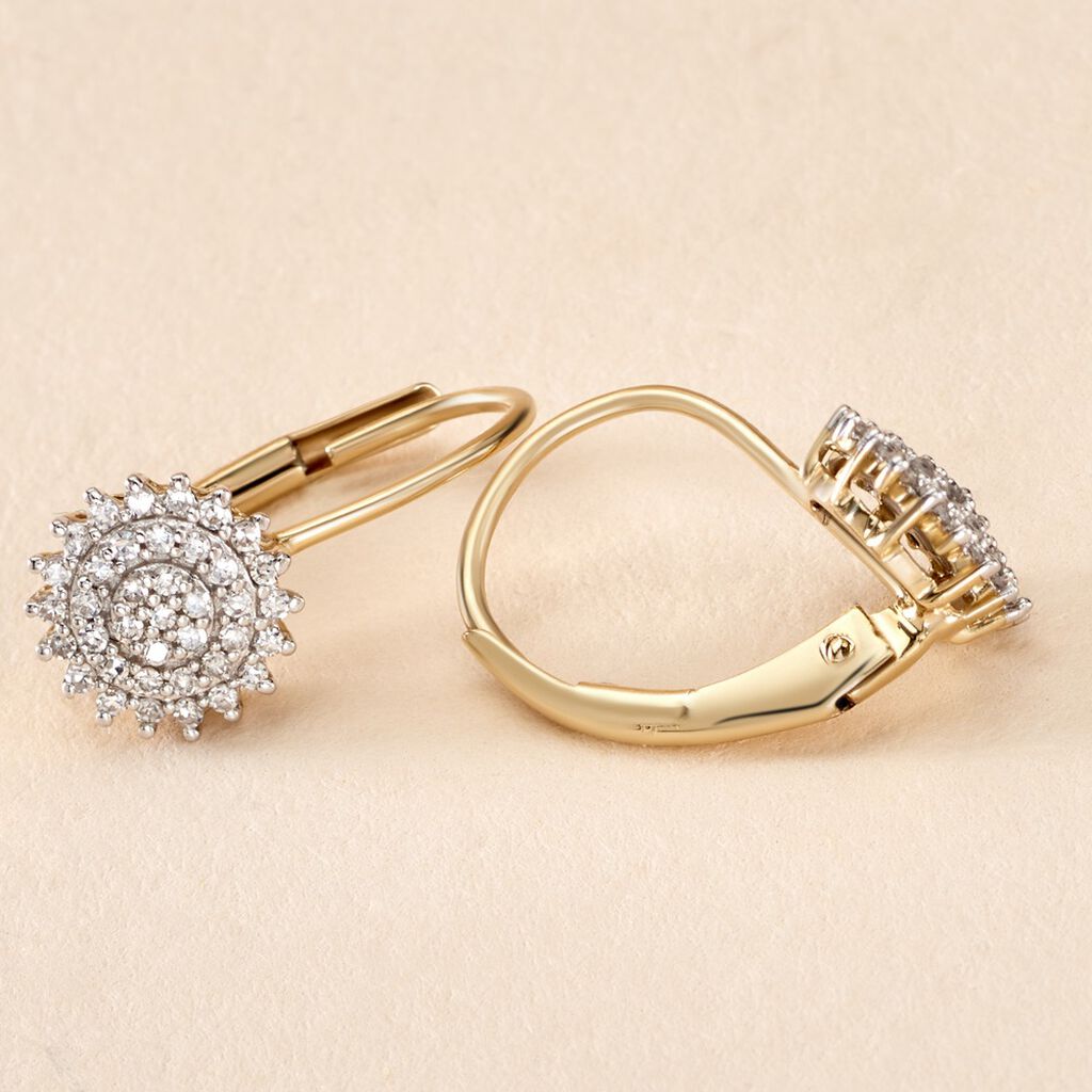 Boucles D'oreilles Pendantes Veronick Or Jaune Diamant - Boucles d'oreilles pendantes Femme | Histoire d’Or