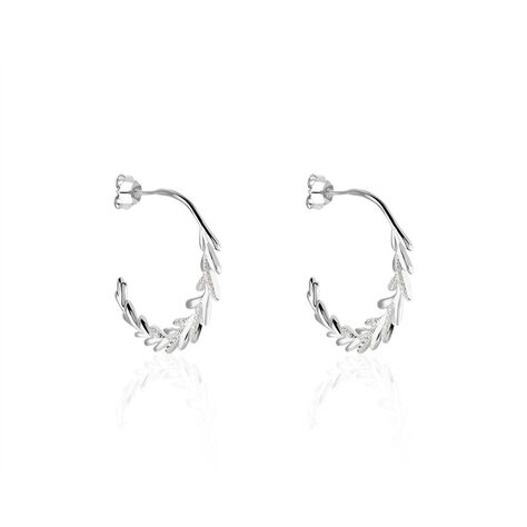 Créoles Andeol Rondes Argent Blanc Oxyde De Zirconium - Boucles d'oreilles créoles Femme | Histoire d’Or