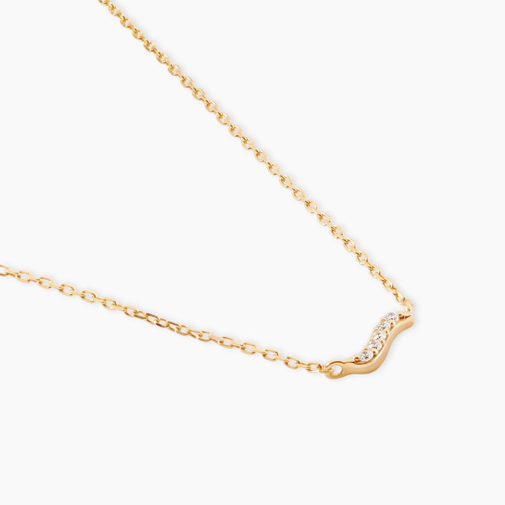 Collier Myrrhe Plaqu&eacute; Or Jaune Oxyde De Zirconium - Colliers fantaisie Femme | Histoire d&rsquo;Or