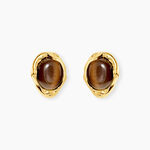 Boucles D'Oreilles Puces Ranya Acier Jaune Verre - Boucles d'oreilles fantaisie Femme | Histoire d&rsquo;Or