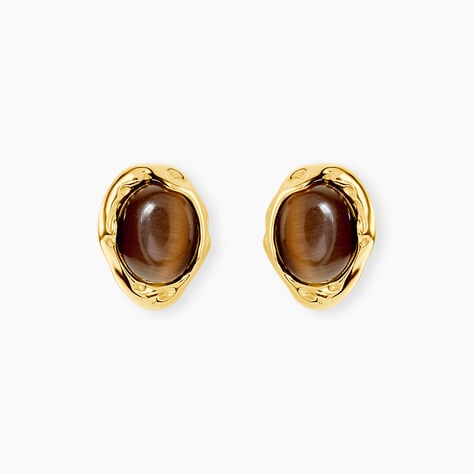 Boucles D'Oreilles Puces Ranya Acier Jaune Verre - Boucles d'oreilles fantaisie Femme | Histoire d&rsquo;Or