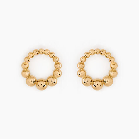 Boucles D'oreilles Puces Golden Beans Plaqu&eacute; Or Jaune - Boucles d'oreilles fantaisie Femme | Histoire d&rsquo;Or