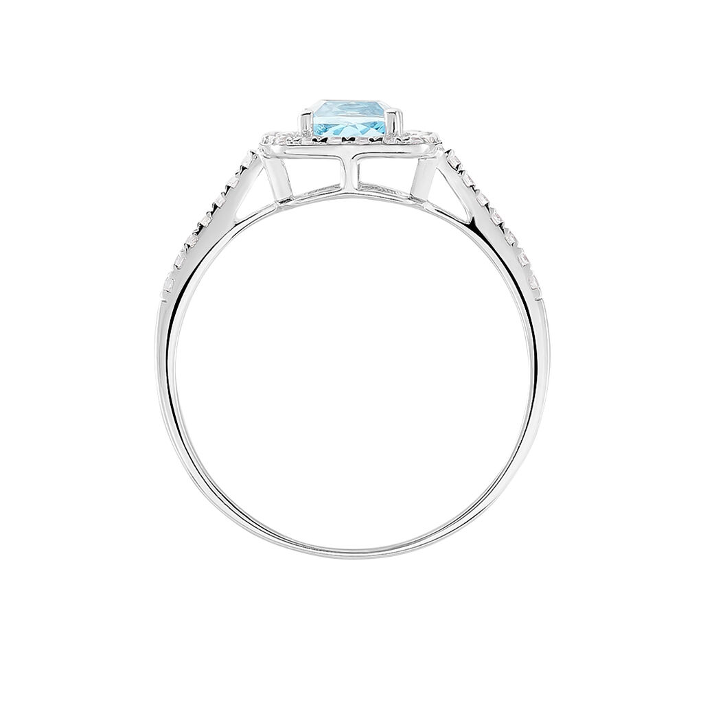 Bague Adrienna Or Blanc Topaze Oxyde De Zirconium - Bagues solitaires Femme | Histoire d&rsquo;Or