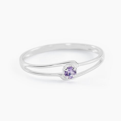 Bague Veroucha Or Blanc Amethyste - Bagues solitaires Femme | Histoire d&rsquo;Or