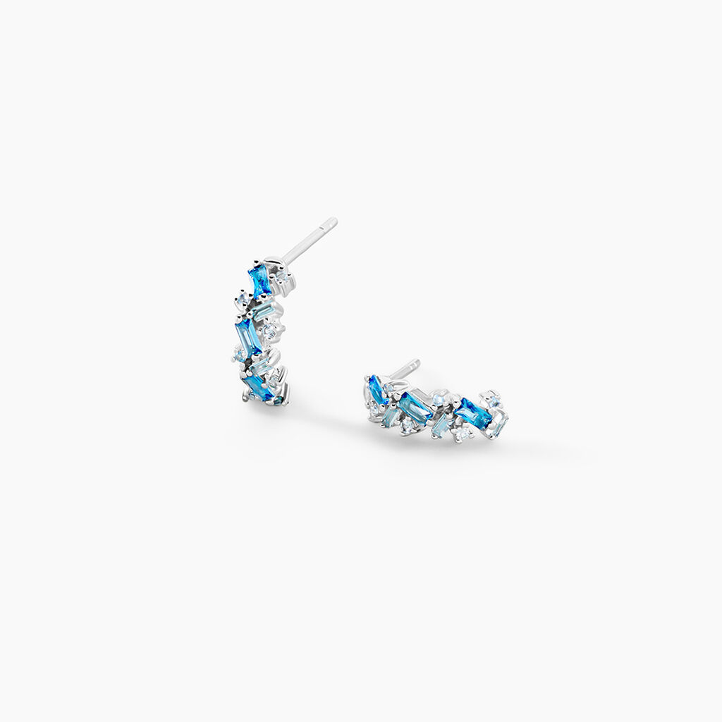 Cr&eacute;oles Rio Argent Blanc Oxyde De Zirconium - Boucles d'oreilles cr&eacute;oles Femme | Histoire d&rsquo;Or