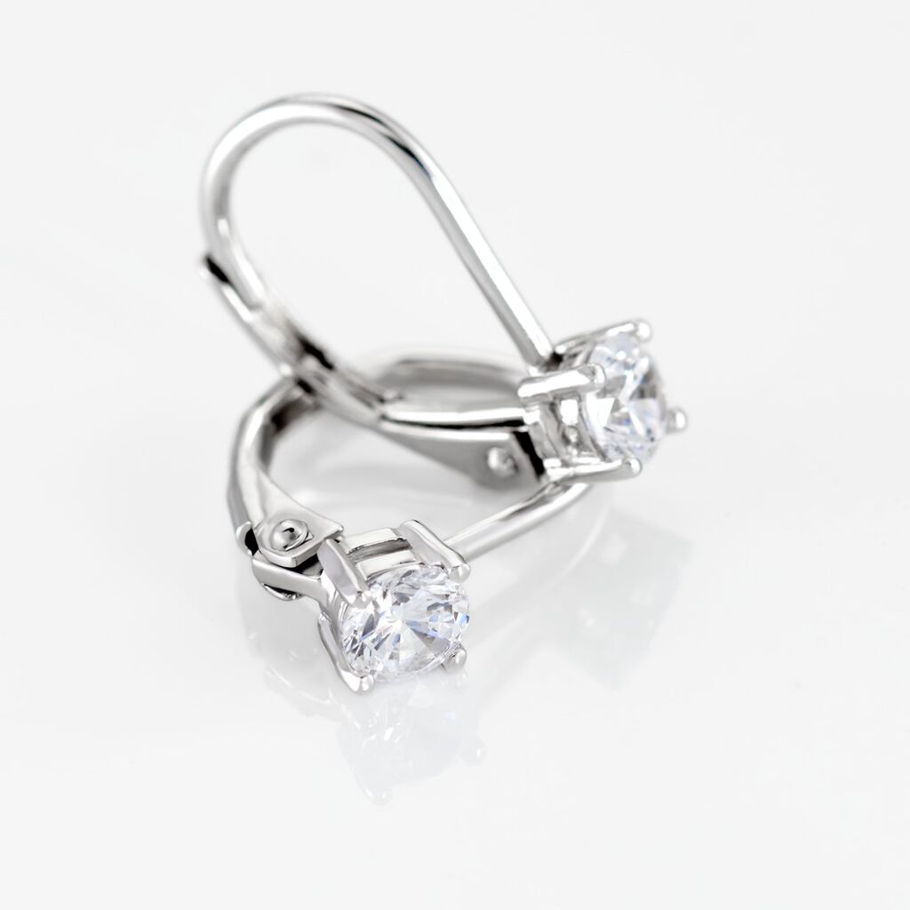 Boucles D'oreilles Dormeuses Argent Blanc Viventiol Oxyde De Zirconium - Boucles d'oreilles fantaisie Femme | Histoire d’Or