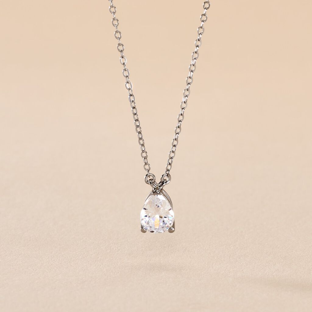 Collier Carolyn Argent Blanc Oxyde De Zirconium - Colliers fantaisie Femme | Histoire d&rsquo;Or