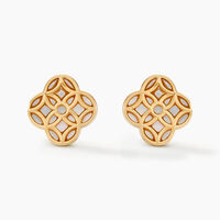 Boucles D'oreilles Puces Rosalite Or Jaune Nacre
