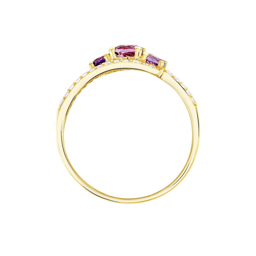 Bague Chloe Or Jaune Amethyste Et Oxyde De Zirconium - Bagues solitaires Femme | Histoire d&rsquo;Or