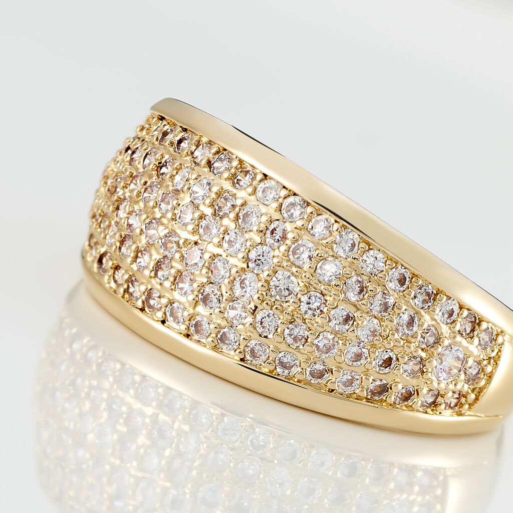 Bague Edenne Plaqu&eacute; Or Jaune Oxyde De Zirconium - Bagues avec pierre Femme | Histoire d&rsquo;Or