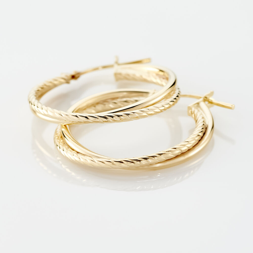 Créoles Maelia Or Jaune - Boucles d'oreilles créoles Femme | Histoire d’Or