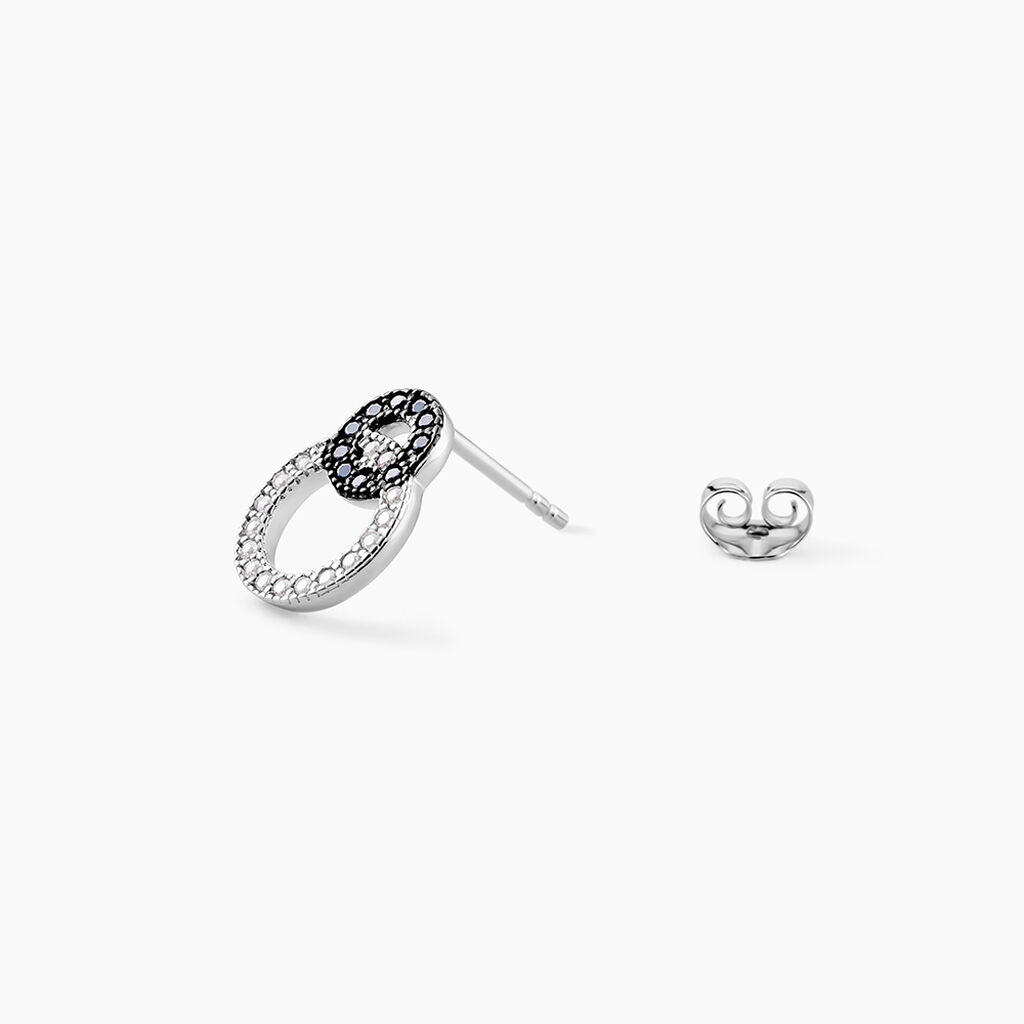 Boucles D'oreilles Puces Diana Argent Blanc Oxyde De Zirconium - Boucles d'oreilles fantaisie Femme | Histoire d&rsquo;Or
