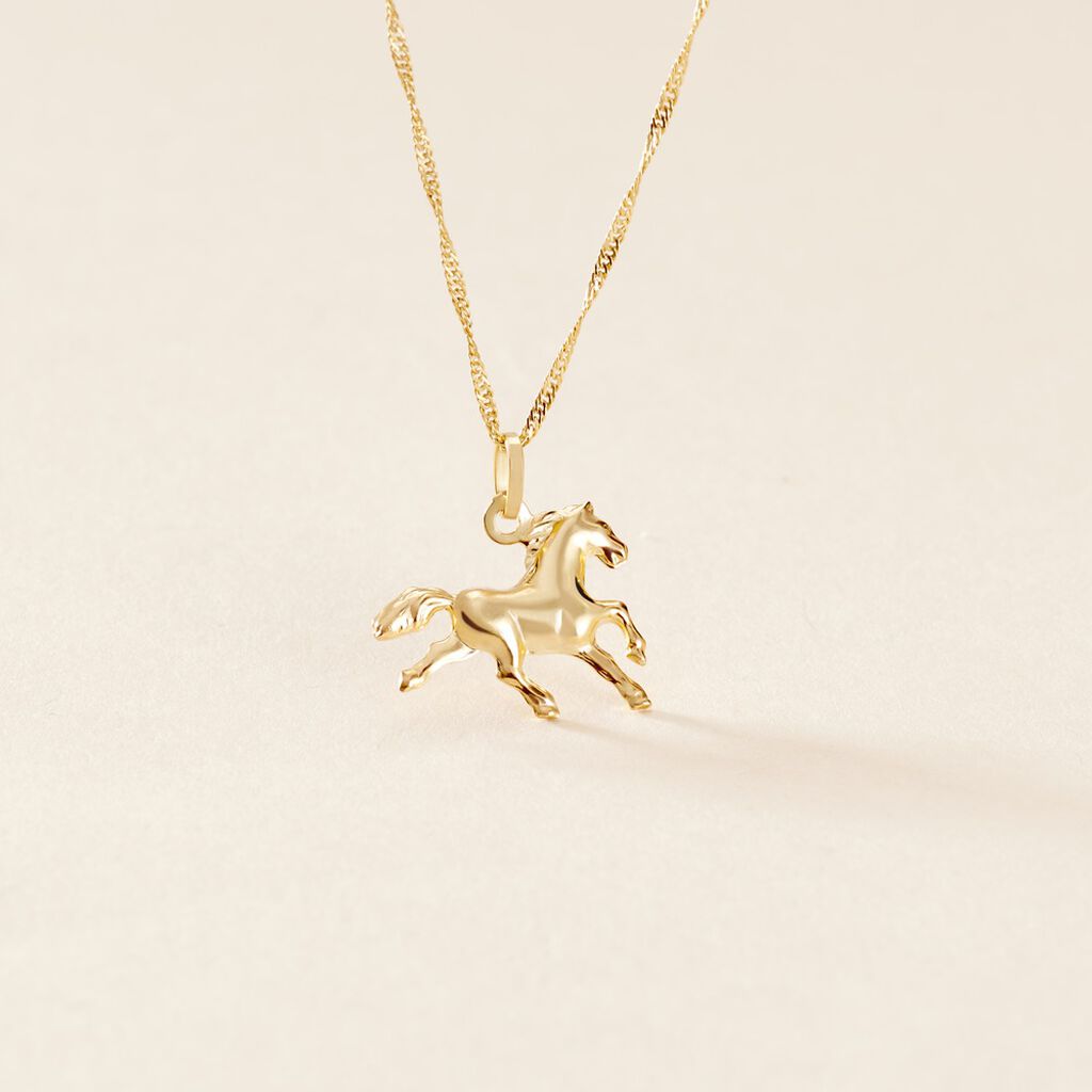 Pendentif Egide Cheval Or Jaune - Pendentifs Famille | Histoire d’Or