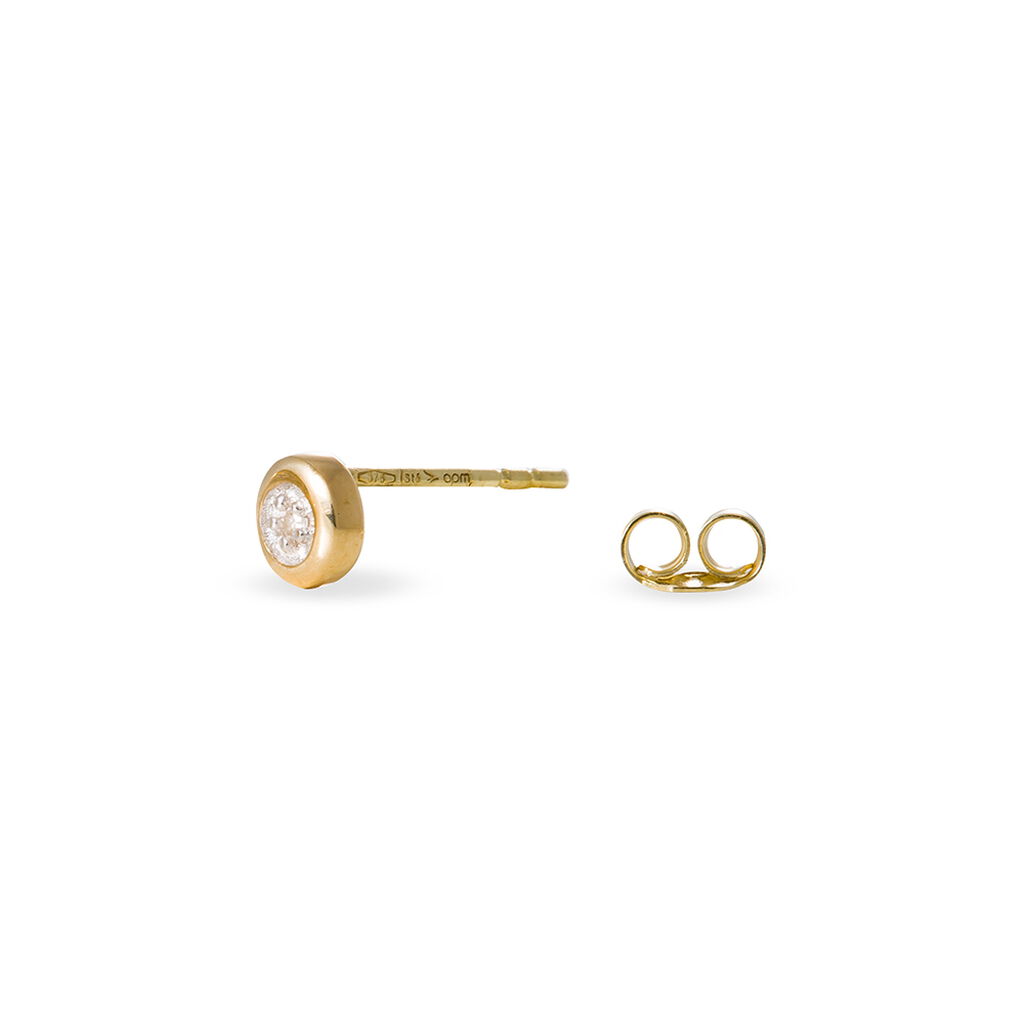 Boucles D'oreilles Puces Fatiana Or Jaune Diamant - Clous d'oreilles Femme | Histoire d’Or
