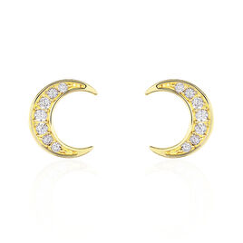 Boucles D'oreilles Pendantes Francoise-marie Lune Or Jaune Oxyde - Boucles d'Oreilles Lune Femme | Histoire d’Or