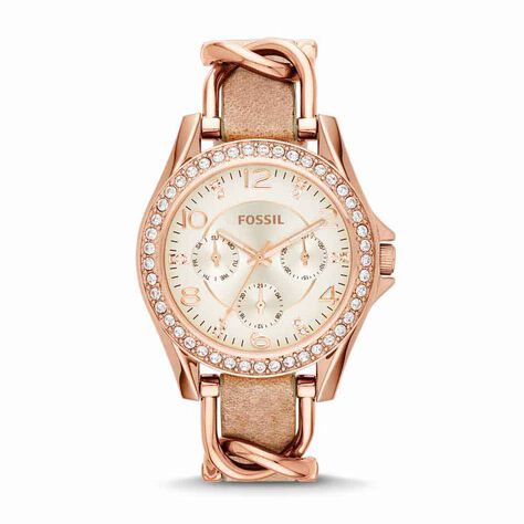 Montre Fossil Riley Beige - Montres Femme | Histoire d’Or