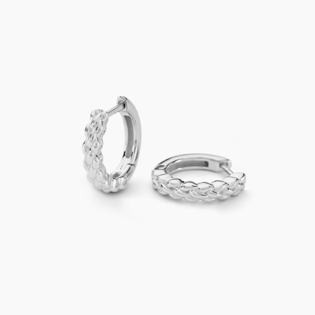 Créoles Toula Argent Blanc - Boucles d'oreilles créoles Femme | Histoire d’Or