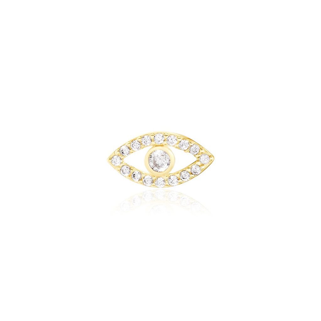 Boucles D'oreille Puce Unitaire Oya Or Jaune Oxyde De Zirconium - Clous d'oreilles Famille | Histoire d’Or