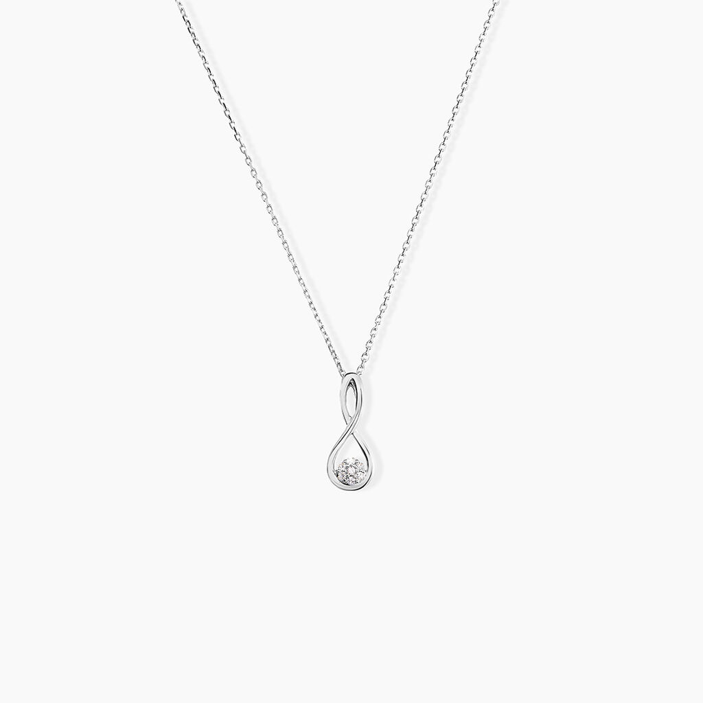 Collier Shaeen Or Blanc Diamant - Colliers Femme | Histoire d&rsquo;Or