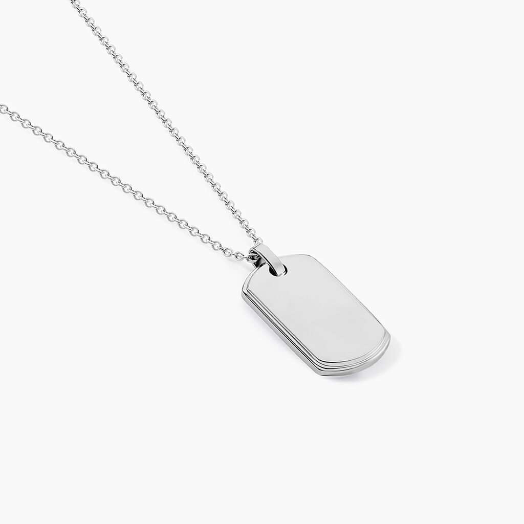 Collier Eutrope Acier Blanc - Bijoux sans pierre Homme | Histoire d&rsquo;Or