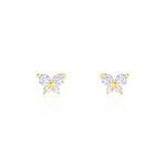 Boucles D'oreilles Puces Eleanor Fleur Or Jaune Oxyde De Zirconium - Clous d'oreilles Famille | Histoire d&rsquo;Or