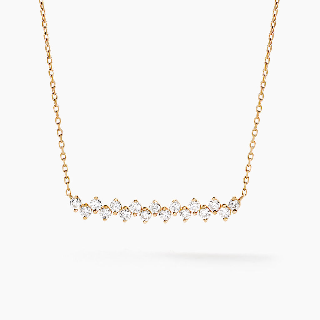 Collier Jodene Or Jaune Diamant Synth&eacute;tique - Colliers Femme | Histoire d&rsquo;Or