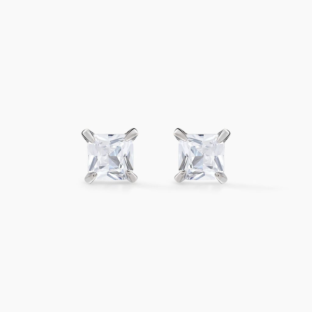Boucles D'oreilles Puces Alys Argent Blanc Oxyde De Zirconium - Boucles d'oreilles fantaisie Femme | Histoire d&rsquo;Or