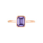 Bague Purple Mood Argent Rose Oxyde De Zirconium - Bagues solitaires Femme | Histoire d&rsquo;Or